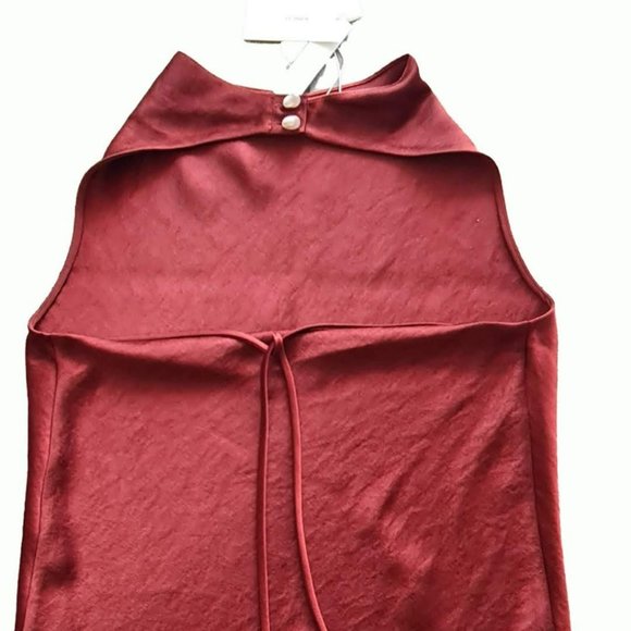 Vince Open Back Halter Blouse Size M Color Currant - Picture 5 of 5